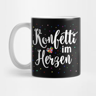 Konfetti im Herzen Faschingsumzug Silvester Party graphic Mug